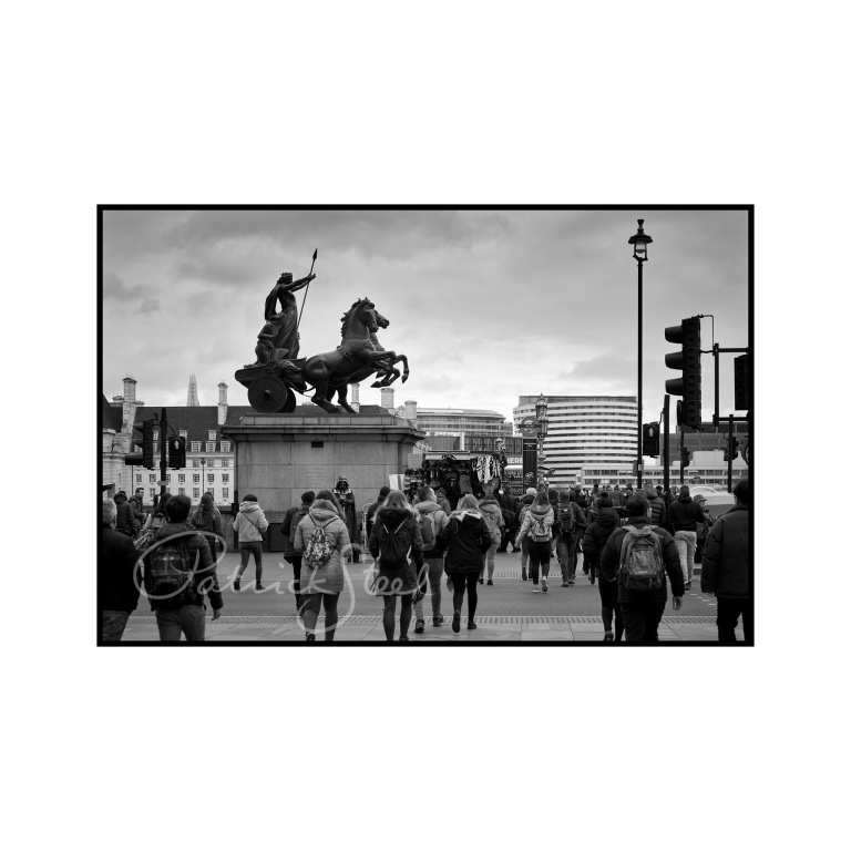 limited edition photograph of boadicea and her daughters on westminster bridge london by british photographer patrick steel