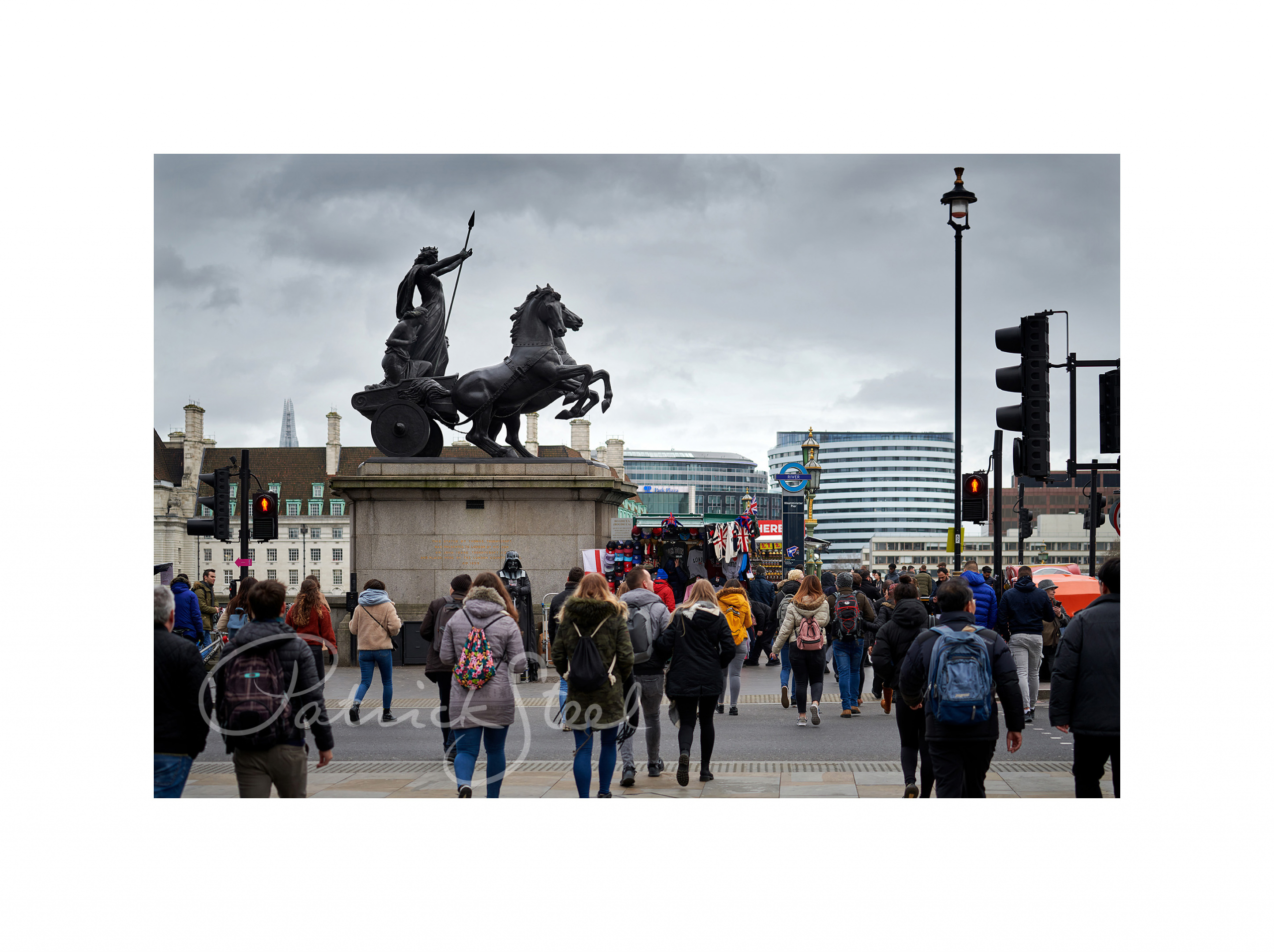 Boadicea and Her Daughters; guarded by Darth Vader, Westminster Bridge, London | <a href=