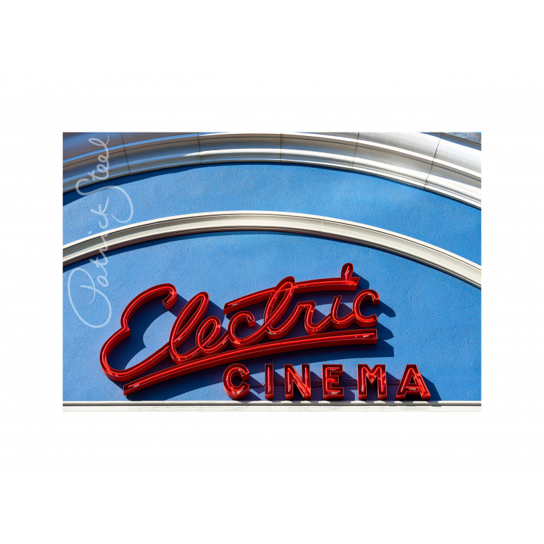 limited edition print of the electric cinema neon sign in notting hill london