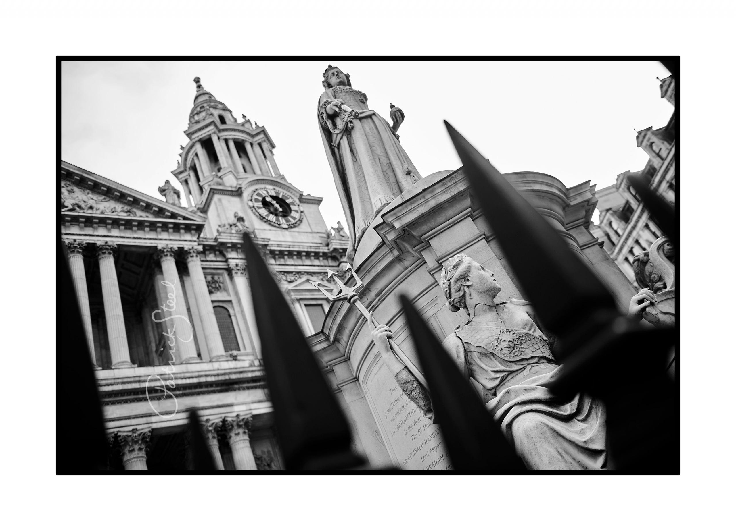 queen anne statue st pauls monument churchyard london by british photographer patrick steel